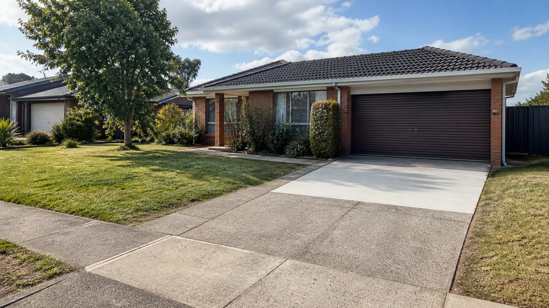 Completed concrete driveway serving Maleny, Queensland
