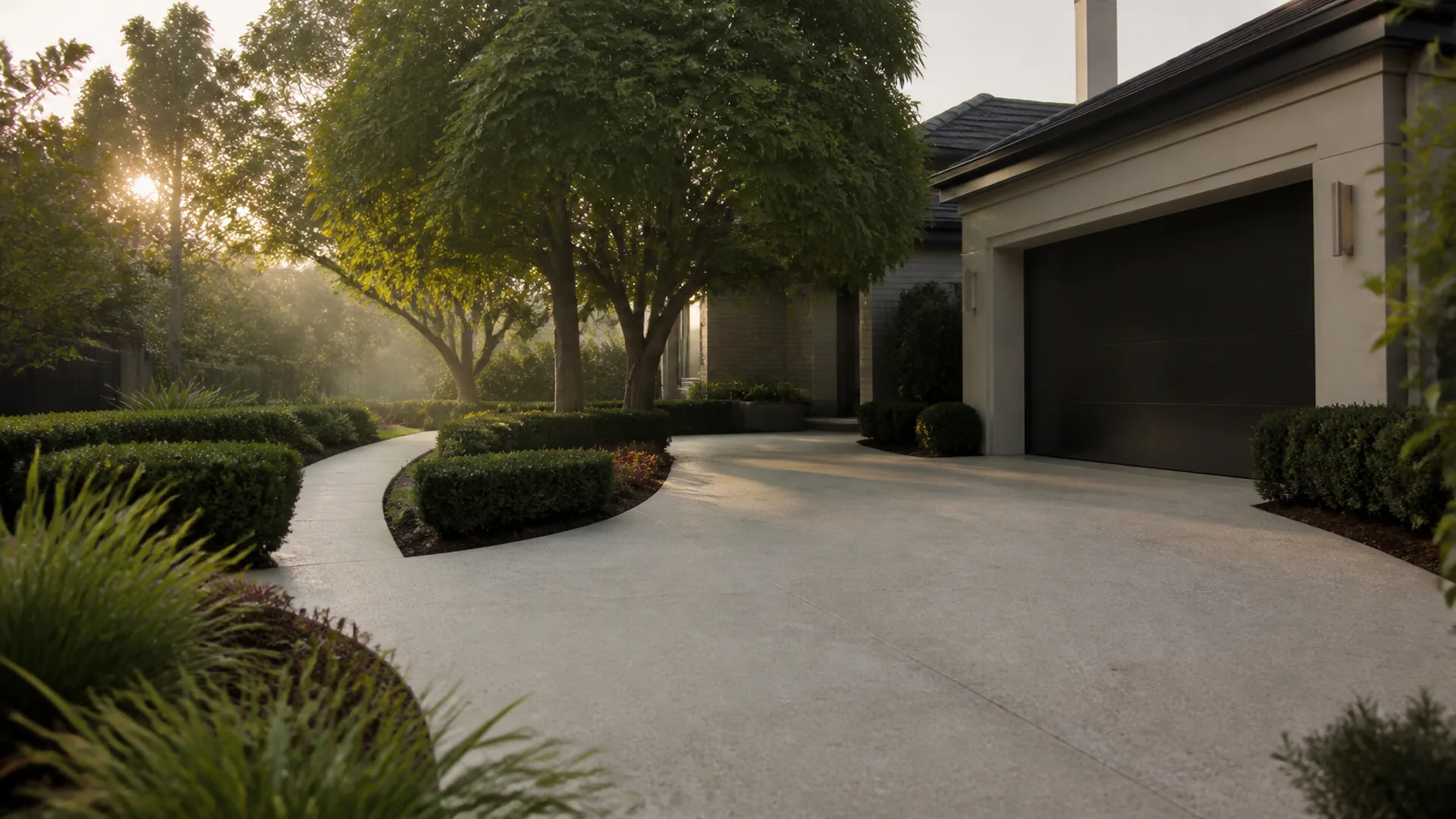 Completed concrete driveway serving Sippy Downs, Queensland